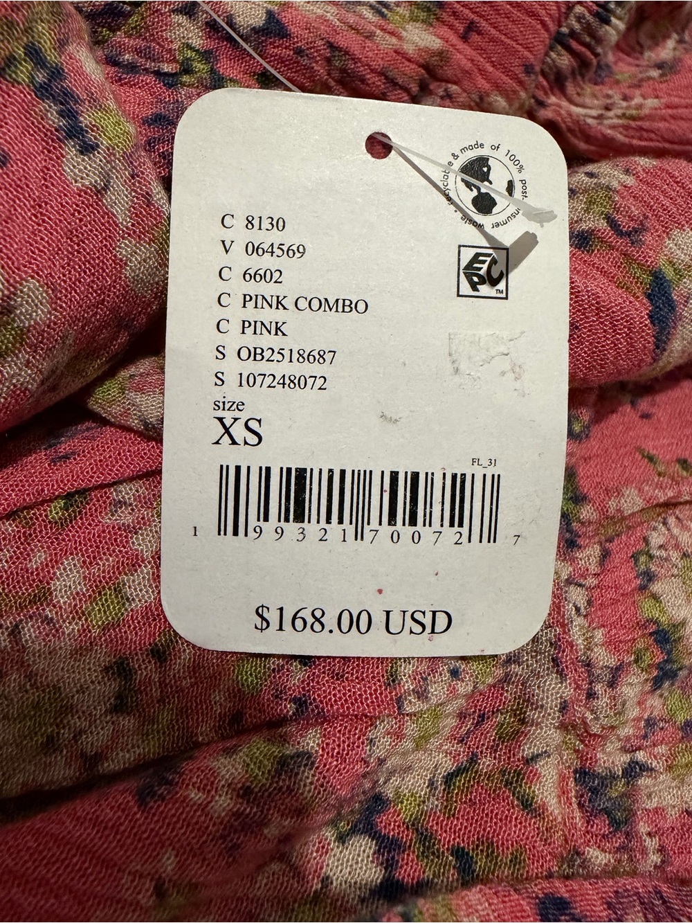 Free People Pershing Printed Set in Pink Combo NWT - Picture 4 of 5